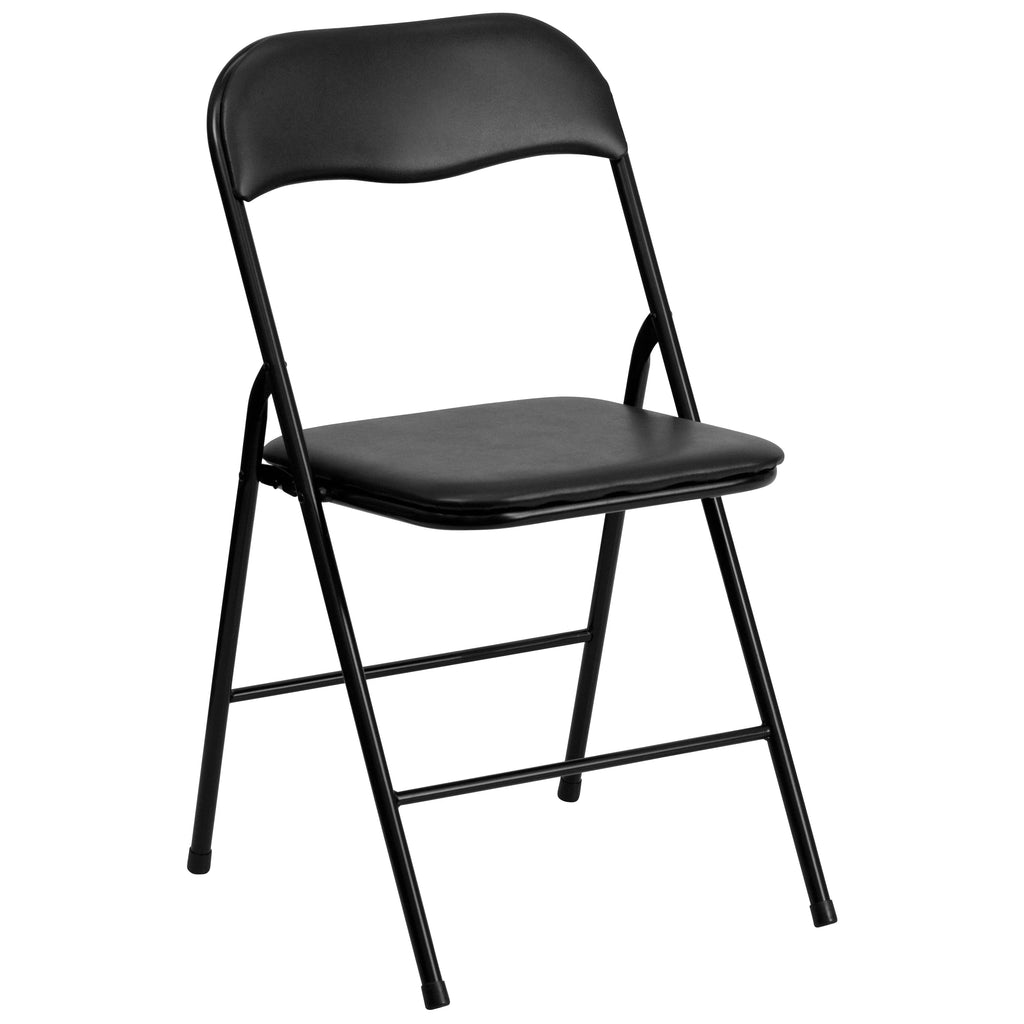 Black 5 Piece Folding Card Table and Chair Set S2848