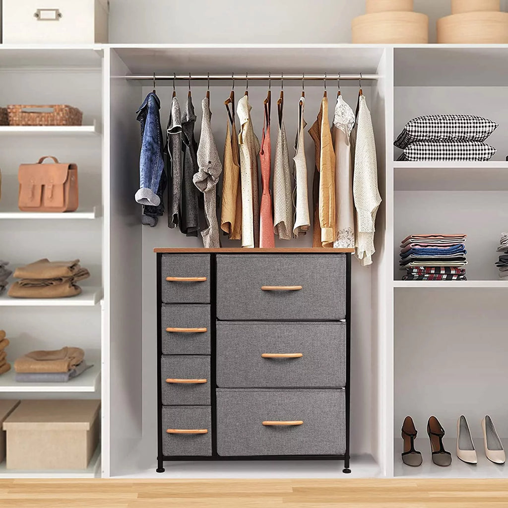 7 Drawer Dark Gray Dresser Storage Tower E94588