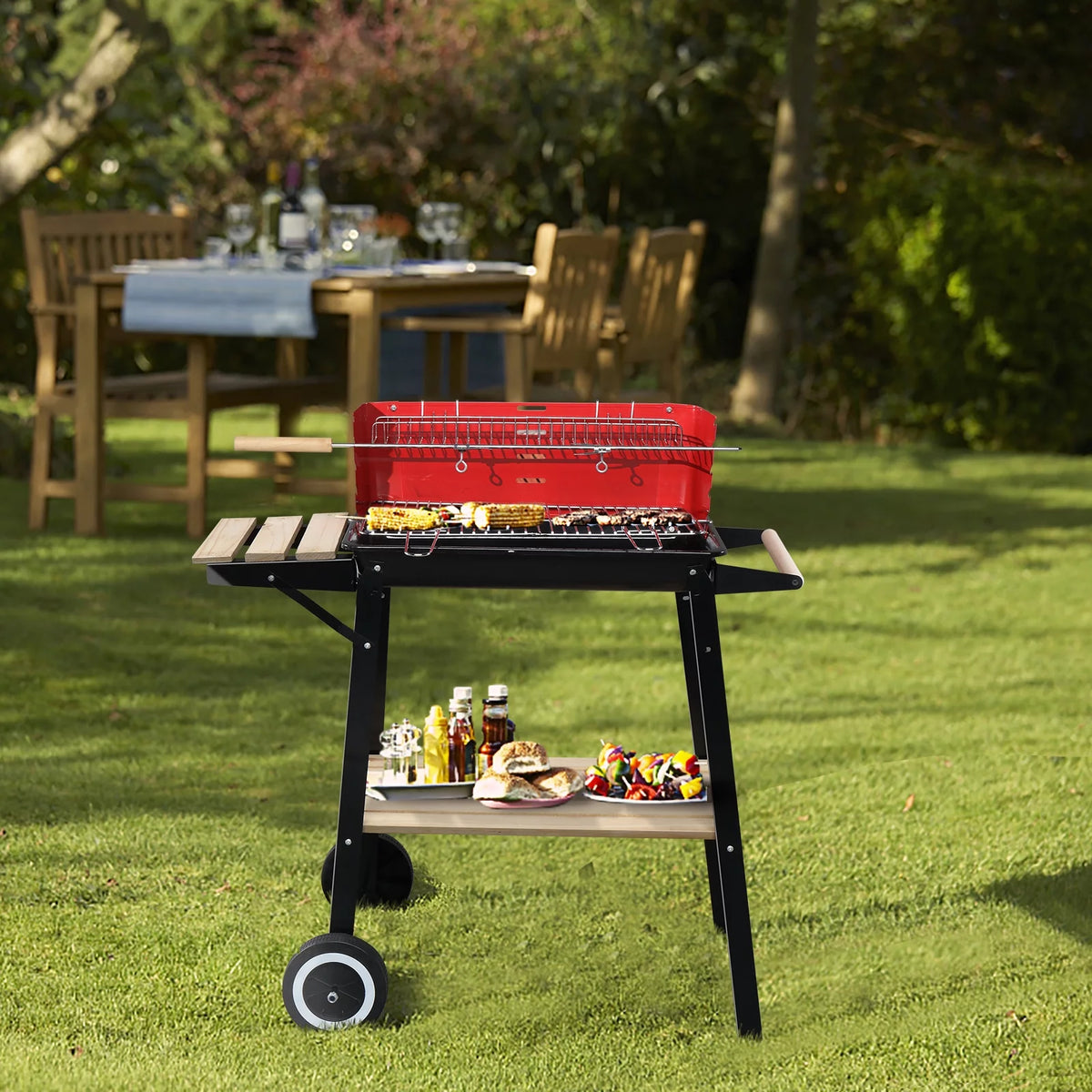 Charcoal Grill with Wheels V942094