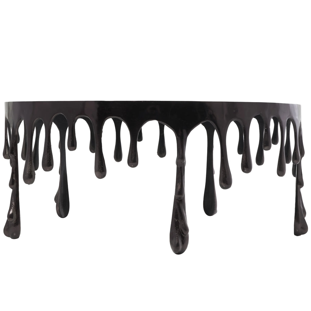 36" x 16" Black Aluminum Glass Top Coffee Table H863