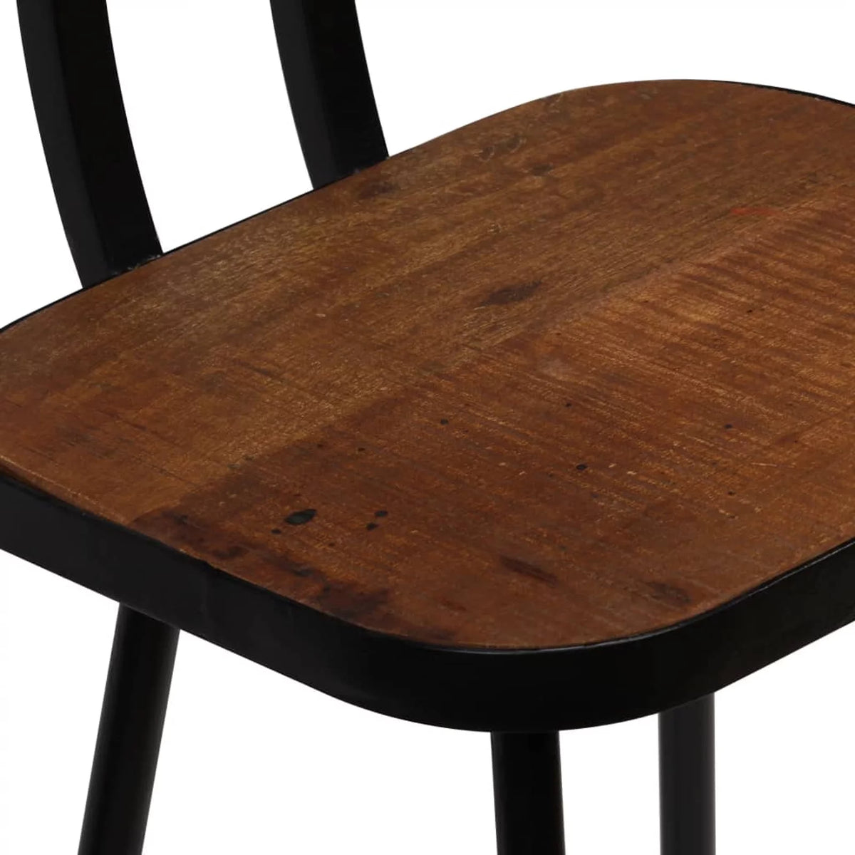 4 Piece Reclaimed Wood Bar Stools with Backrest Steel Frame F100