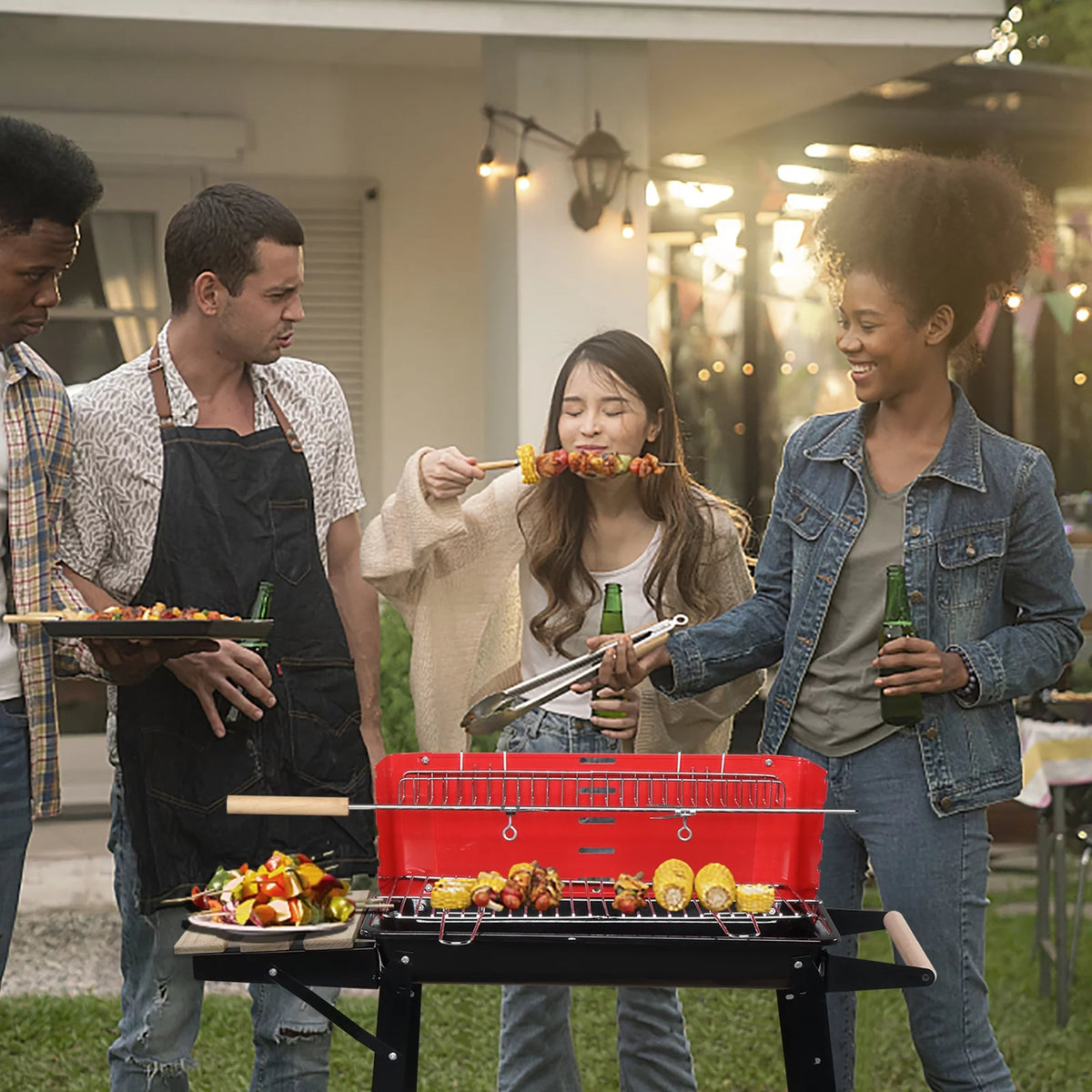 Charcoal Grill with Wheels V942094
