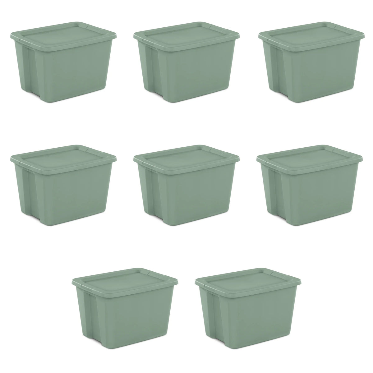 18 Gallon Plastic Tote Box, Set of 8 D9914