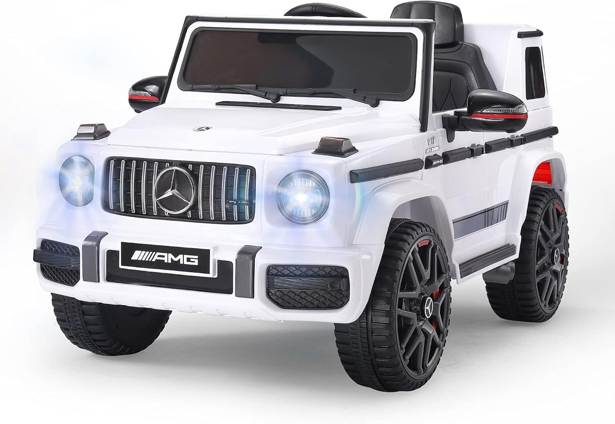 White 12V Ride On Car with Remote Control Y455