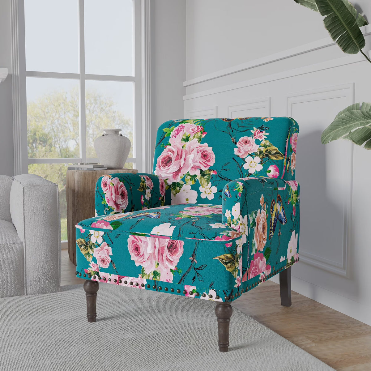 Modern Patterned Striped Accent Armchair H9639