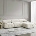 L Shaped Modular Sectional Sofa with Reversible Ottoman P284