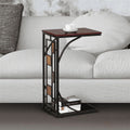 C-Shaped End Table with Geometric Pattern K763