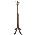 Polished Walnut Coat Rack Tree with 4 Stainless Hooks L37973