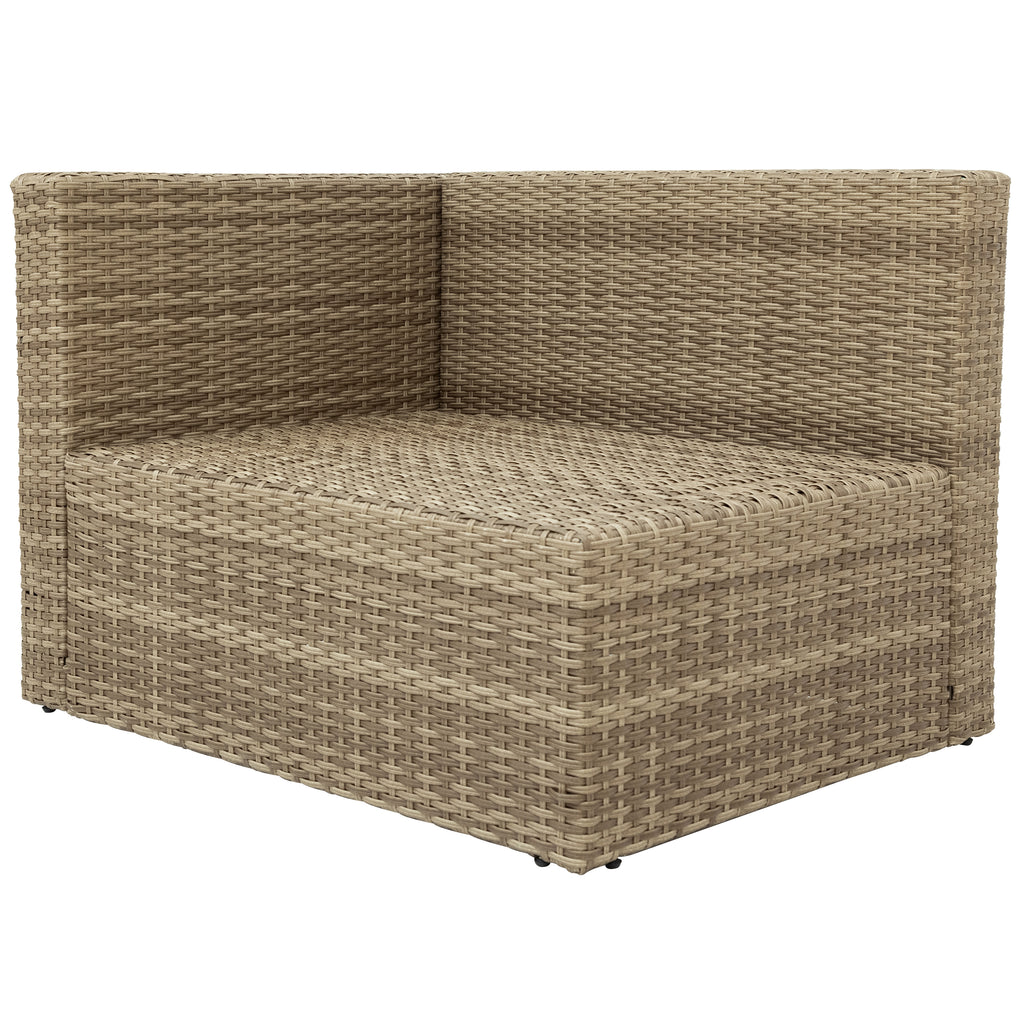 Gray Wicker Rattan Patio Sectional Sofa Set with Ottomans and Cushions Q174271