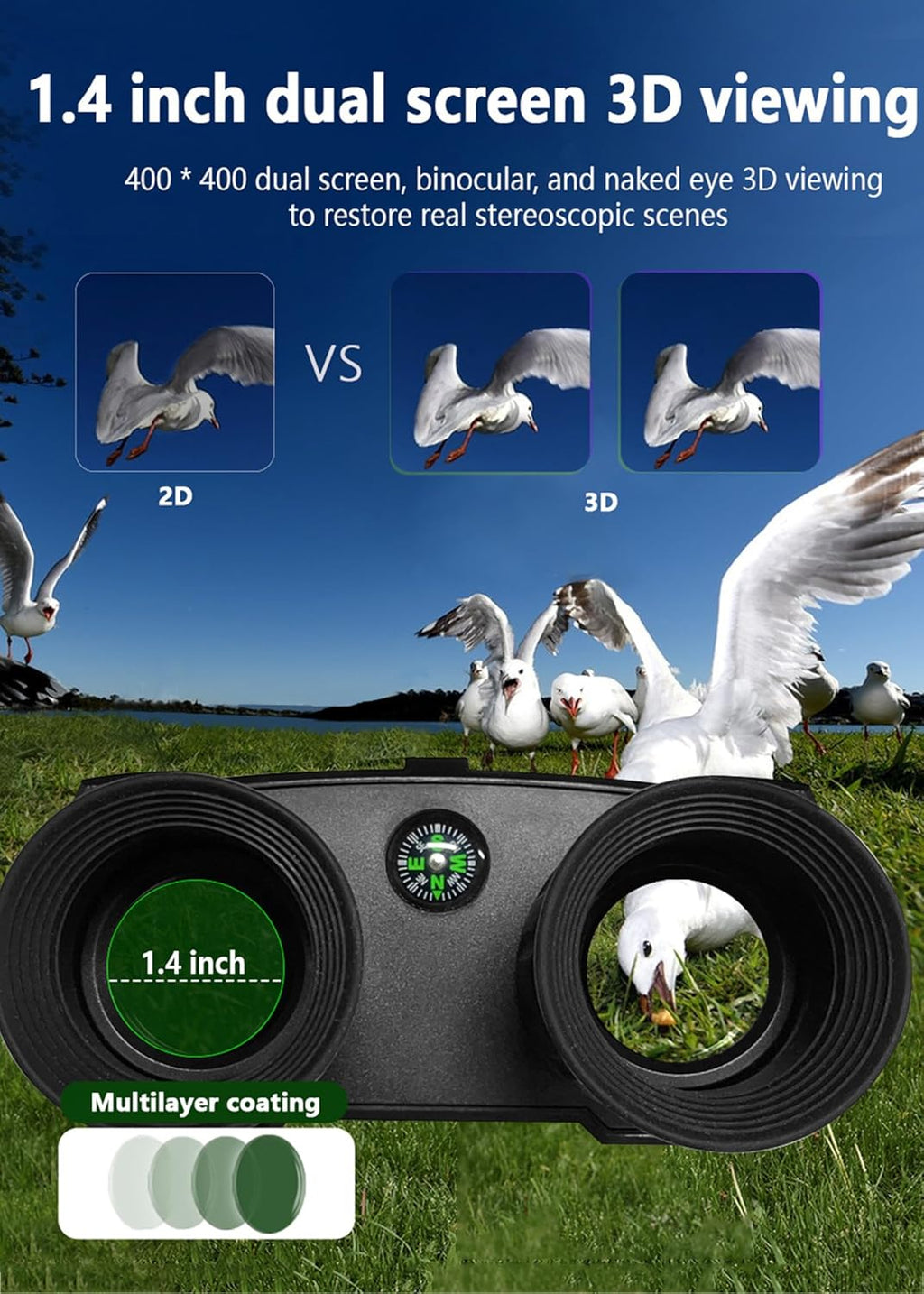 Night Vision Binoculars with 1.4inch Screen, 8X Digital Zoom T6810