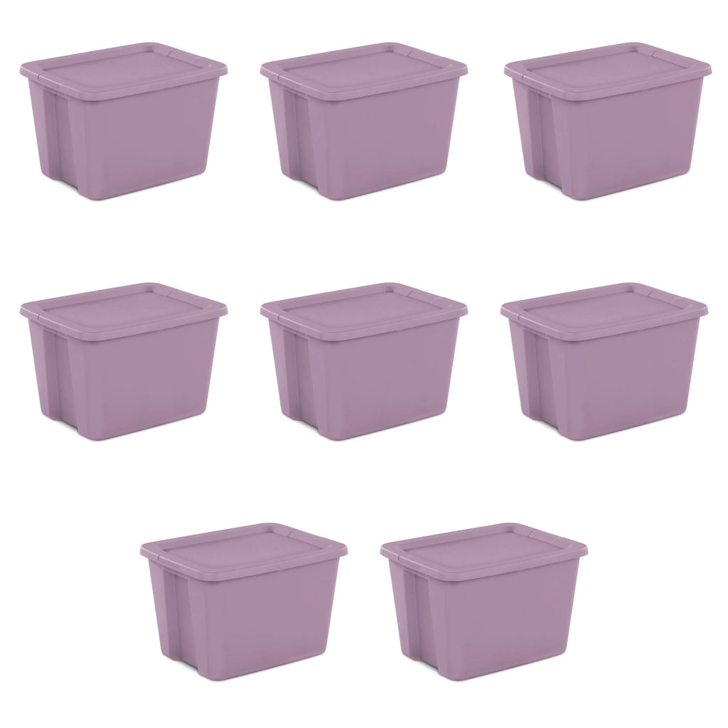 18 Gallon Plastic Tote Box, Set of 8 D9914