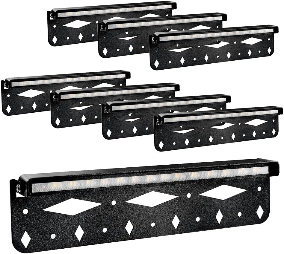 8-Pack 12 Inch 3W LED Hardscape Lighting, IP65 Waterproof, 12V Low Voltage AC/DC, Soft White 2700K D236949