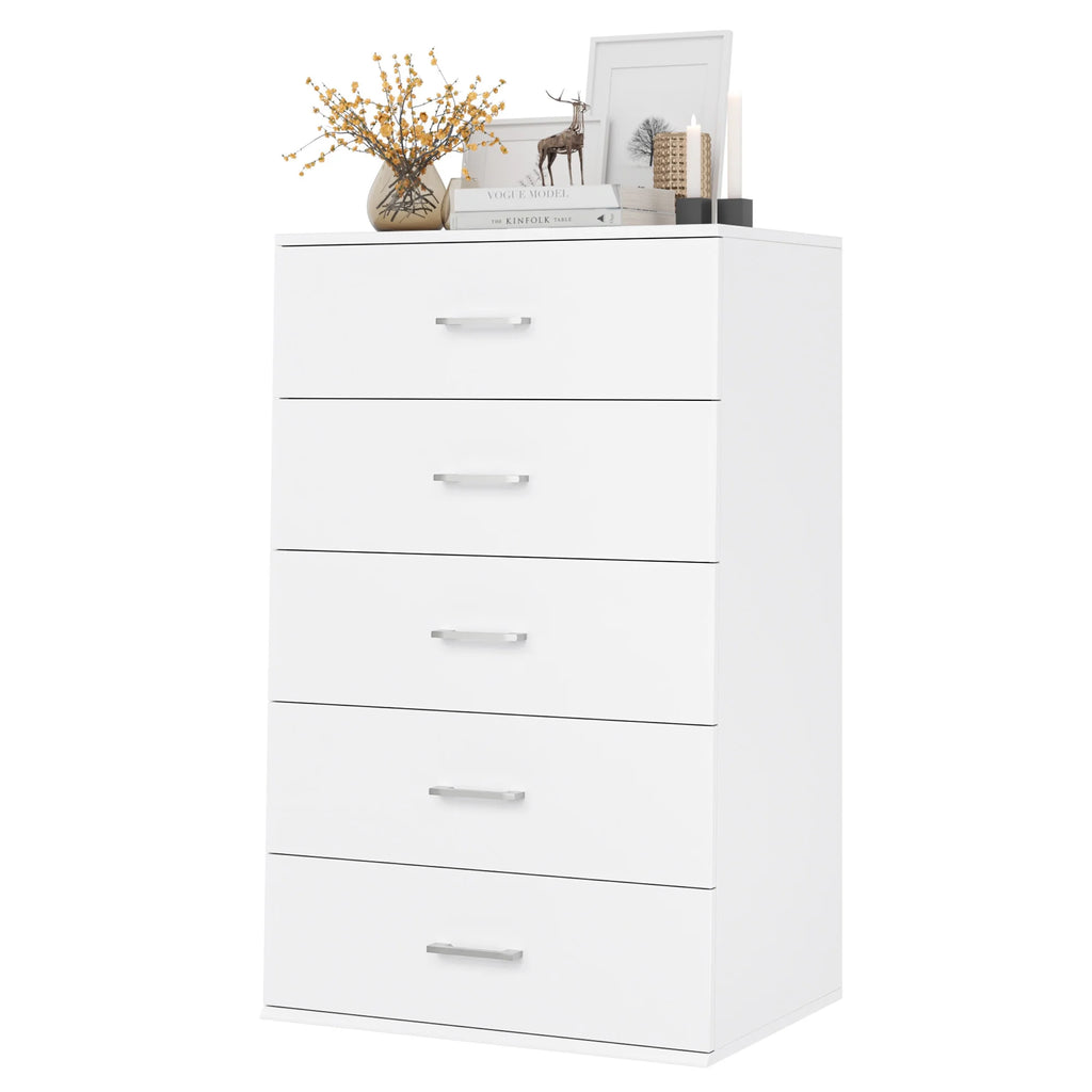 White 5 Drawer Wood Dresser A7312