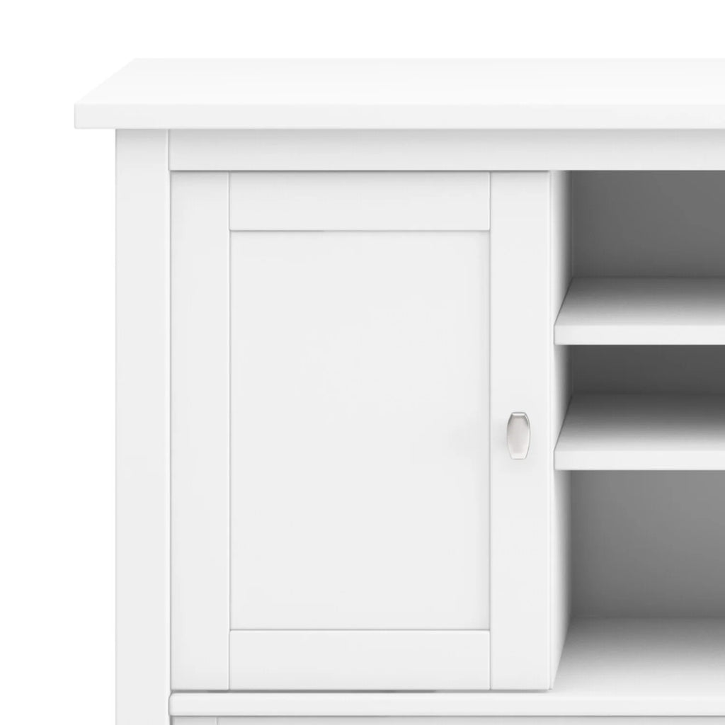 White Solid Wood TV Media Stand F9765