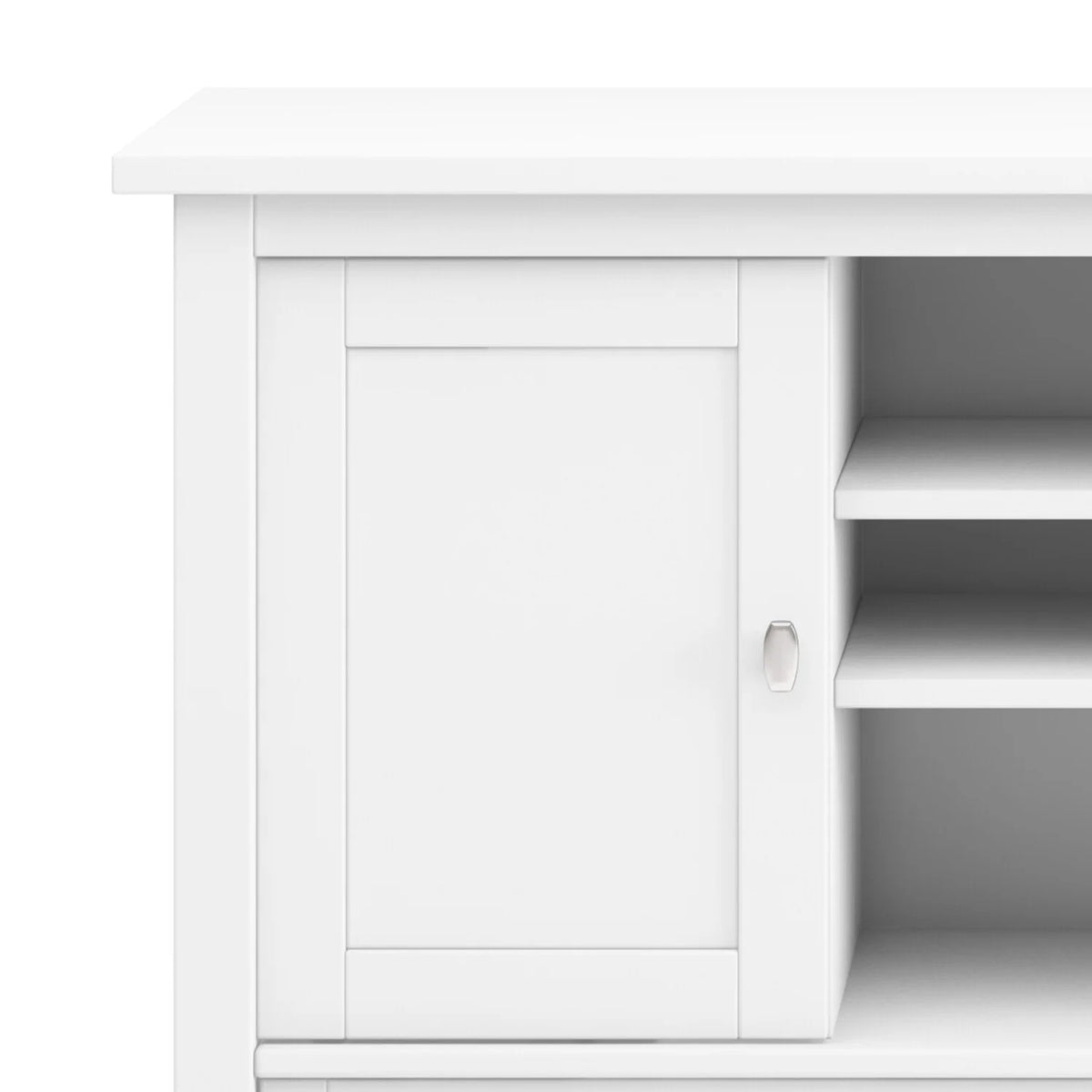 White Solid Wood TV Media Stand F9765