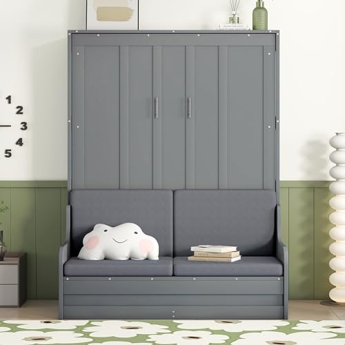 Queen Size Wooden Murphy Bed with Cushion R923