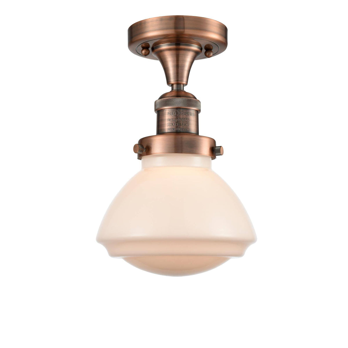 Antique Copper Semi-Flush Mount Light X562