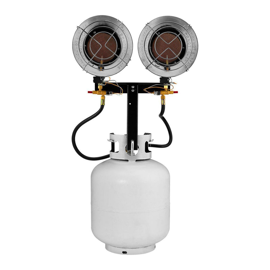 30,000 BTU Dual-Head Tank Top Propane Heater Y548309