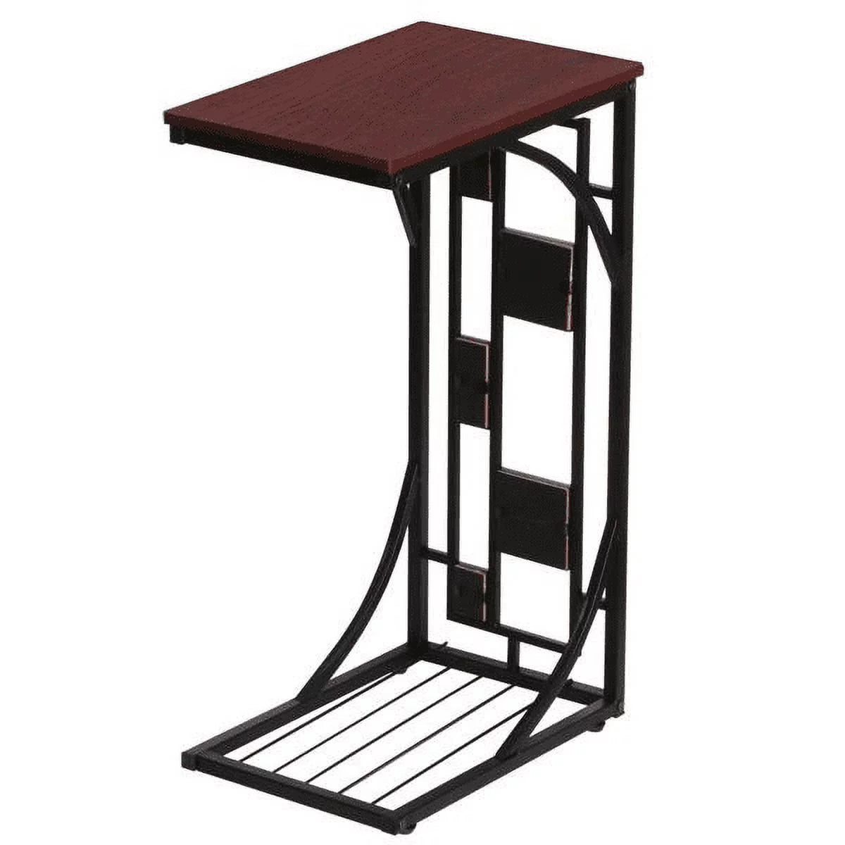 C-Shaped End Table with Geometric Pattern K763