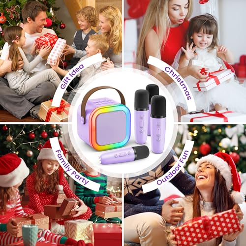 Portable Bluetooth Speaker with 2 Wireless Karaoke Microphones N1657