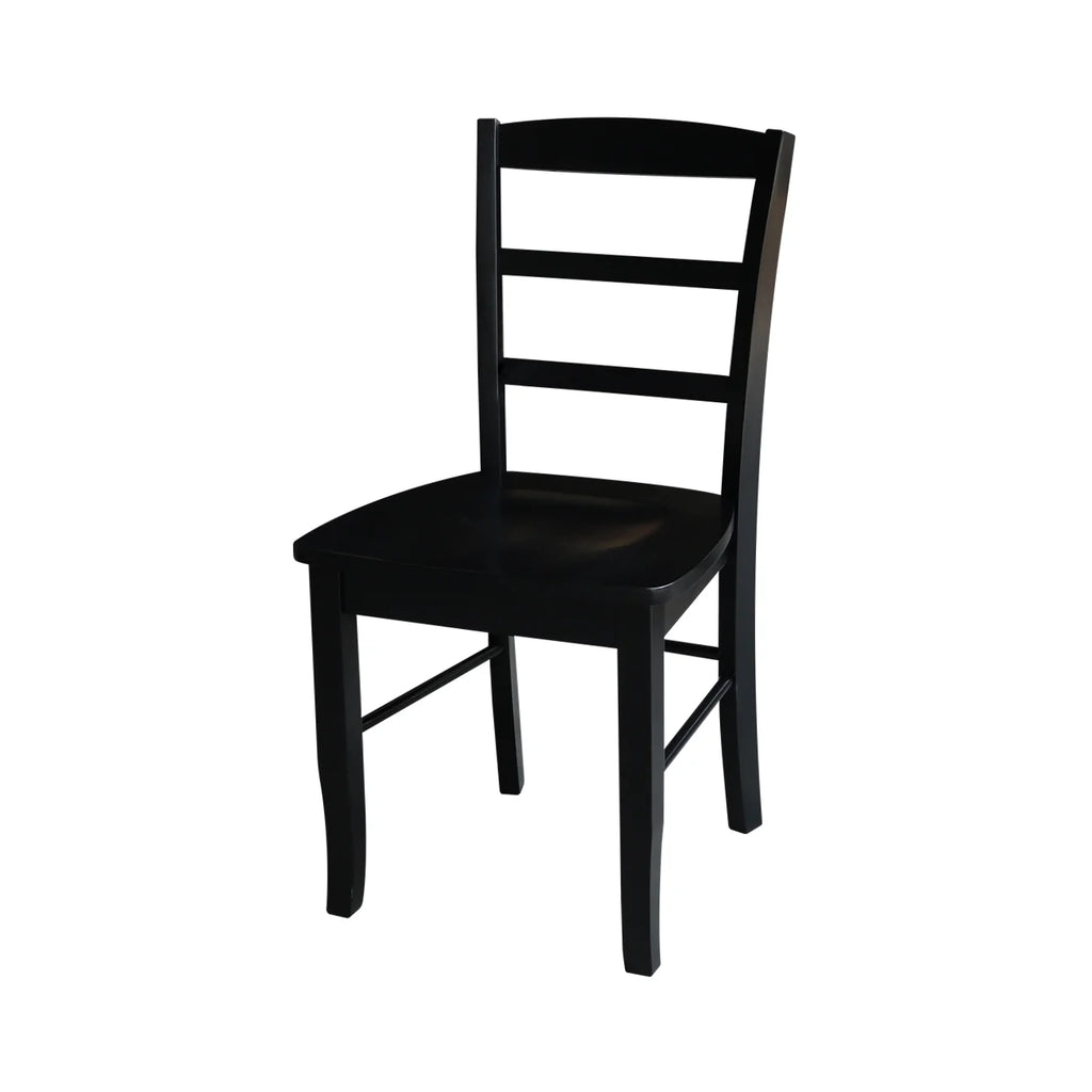 Solid Wood 5-Piece Dining Set with Drop Leaf Table and 4 Ladder Back Chairs C58687