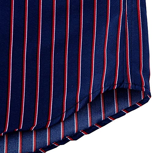Men's Long Sleeve Vertical Striped Button Down Dress Shirt W370