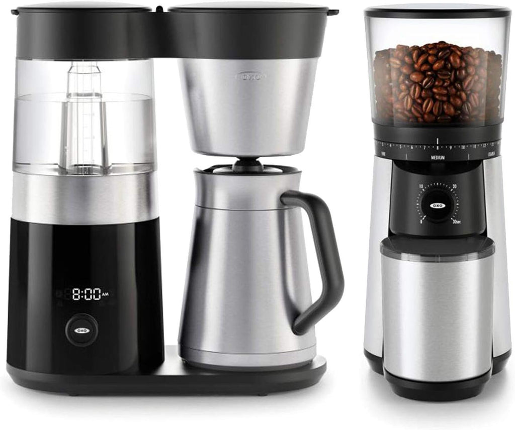 9 Cup Programmable Coffee Maker Bundle Conical Burr Coffee Grinder Stainless Steel/Black H15621