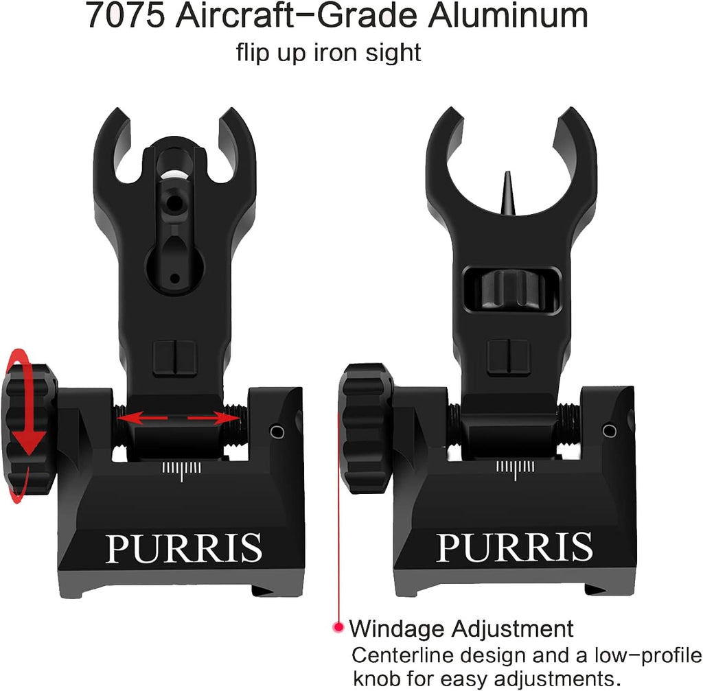 Flip Up Iron Sights Aluminum Front and Rear Set H422