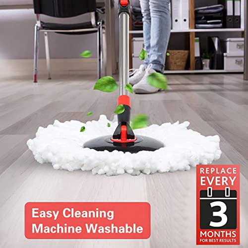 Stainless Steel 61" Spin Mop and Bucket with 3 Microfiber Mop Refills Z505