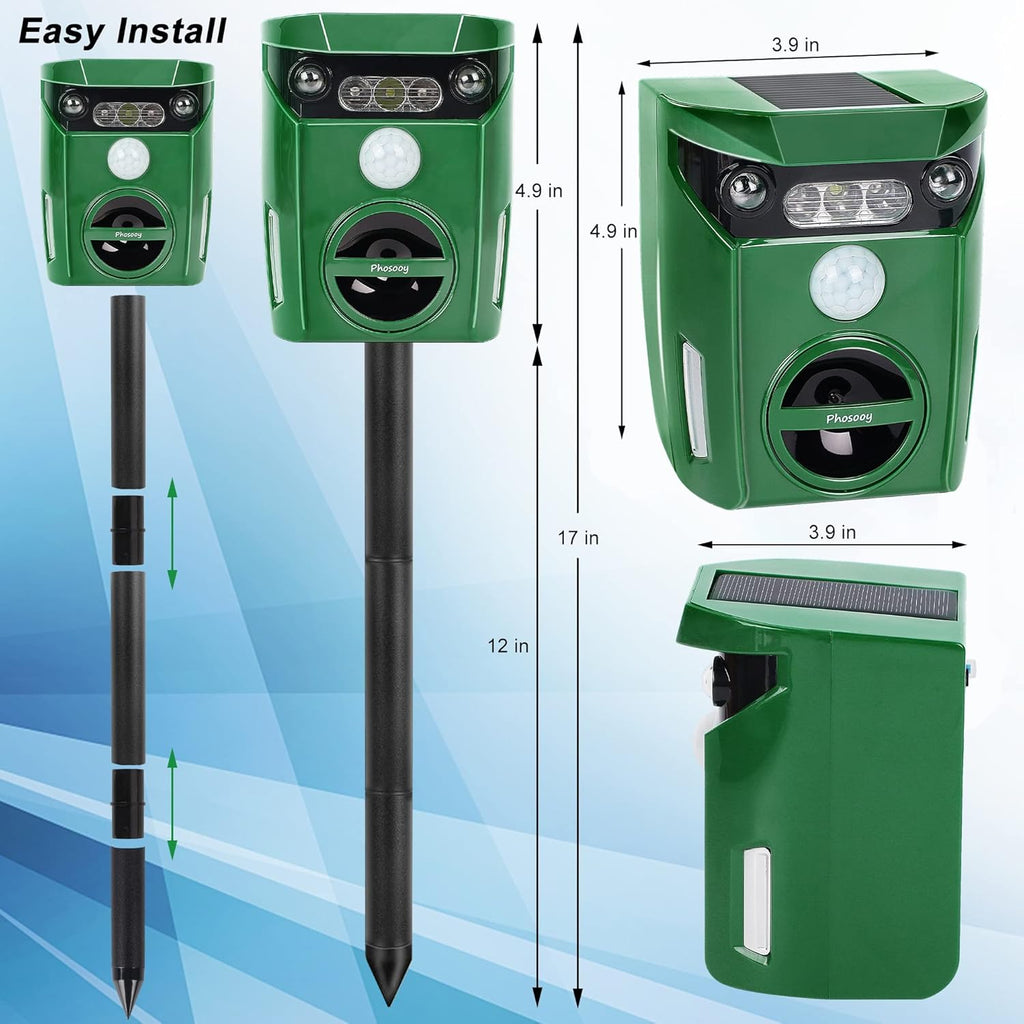 Ultrasonic Waterproof Solar Animal Repeller with Motion Sensor G916086