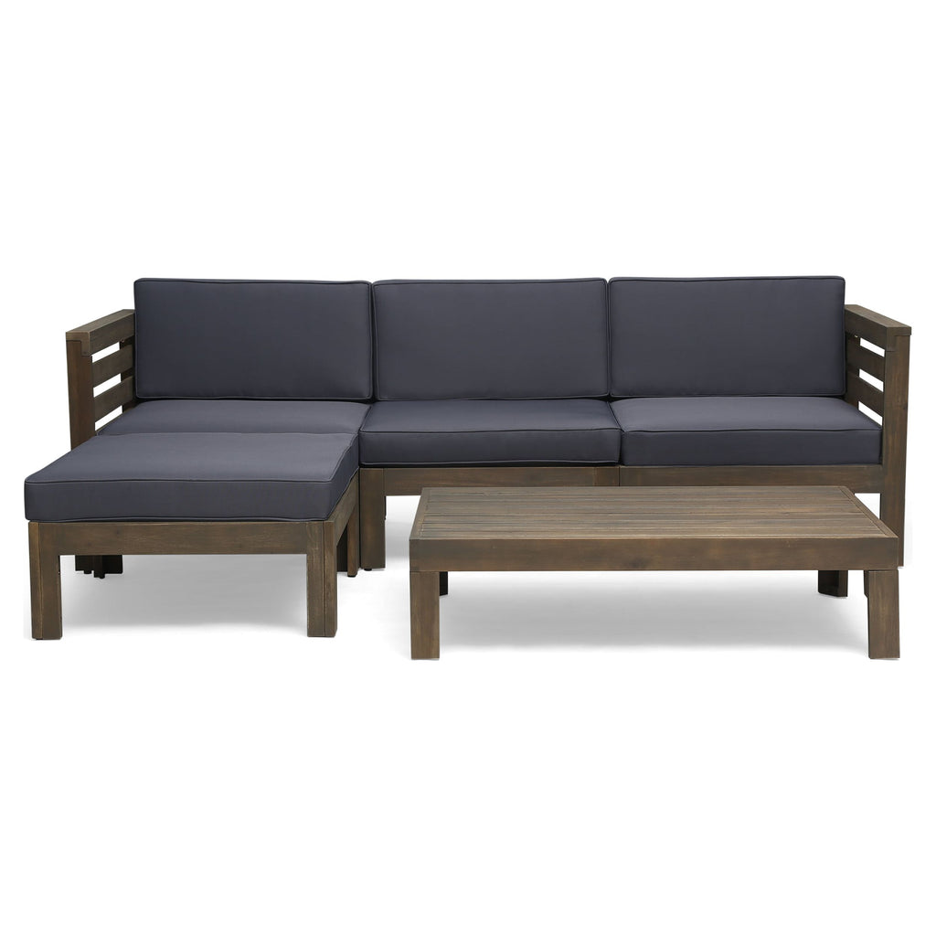 5 Piece Acacia Wood Sofa Set S43249