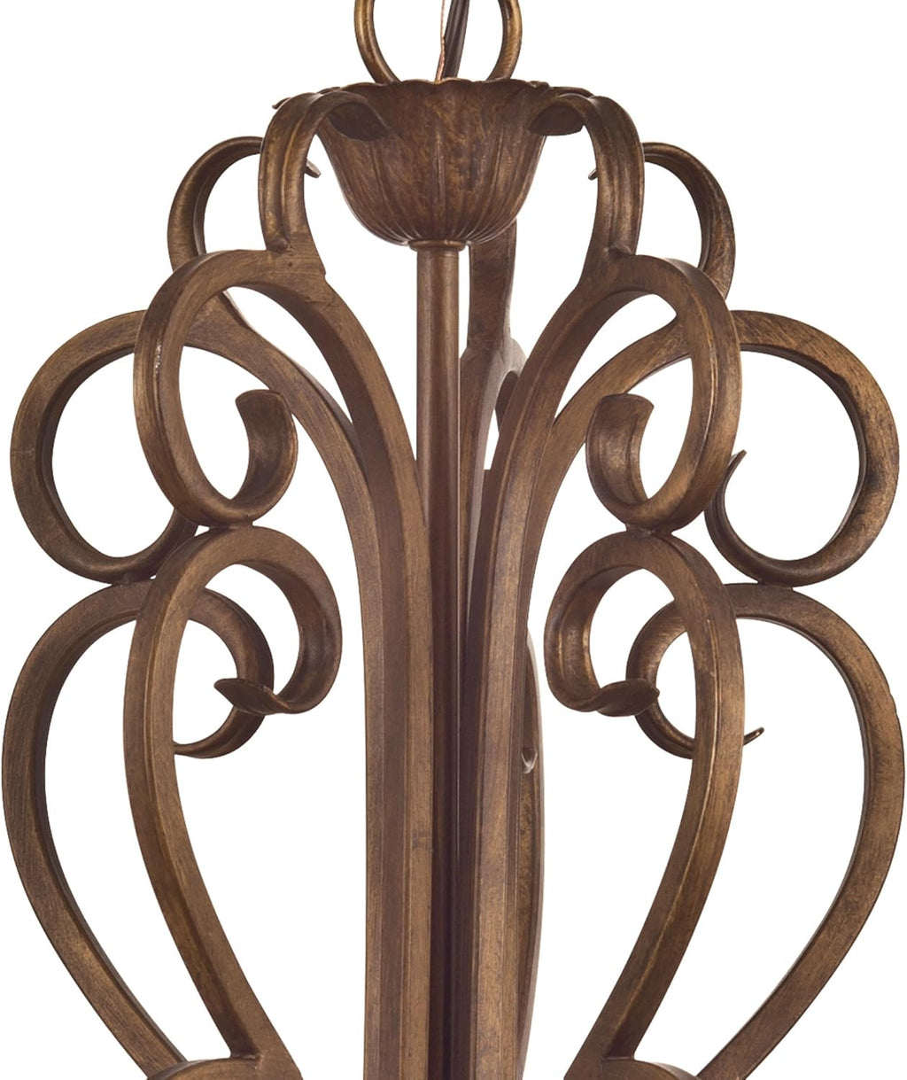 Ebony Gold Finish Five-Light Chandelier with Burnt Scavo Glass H476087