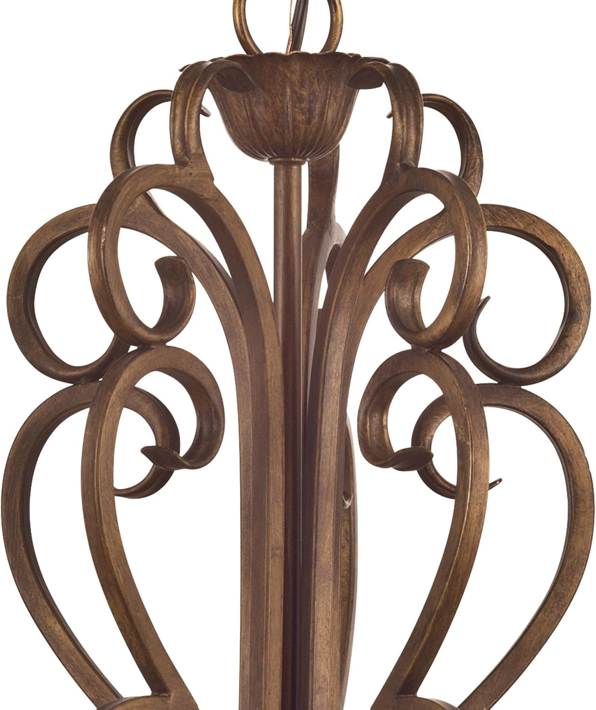 Ebony Gold Finish Five-Light Chandelier with Burnt Scavo Glass H476087