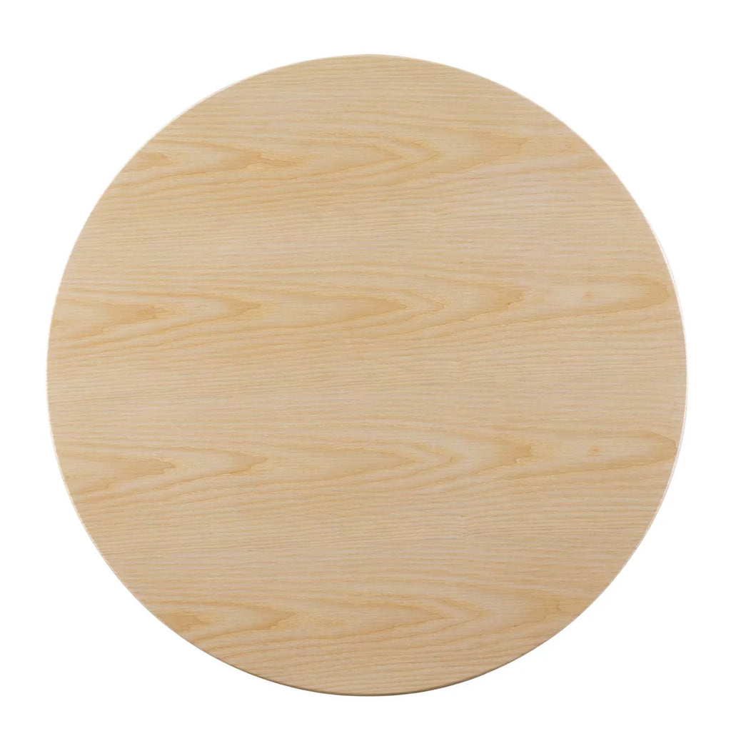 36 inch Round Natural Brown White Wood Metal Dining Table H2639