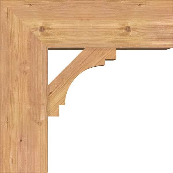 7 1/2x22W x 20x22D x 20x22H Merced Block Smooth Bracket w/ Offset Brace, Western Red Cedar D696