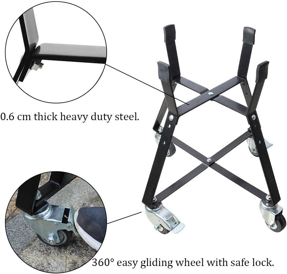 Rolling Cart with Heavy Duty Locking Caster Wheels Powder Coated Steel A475