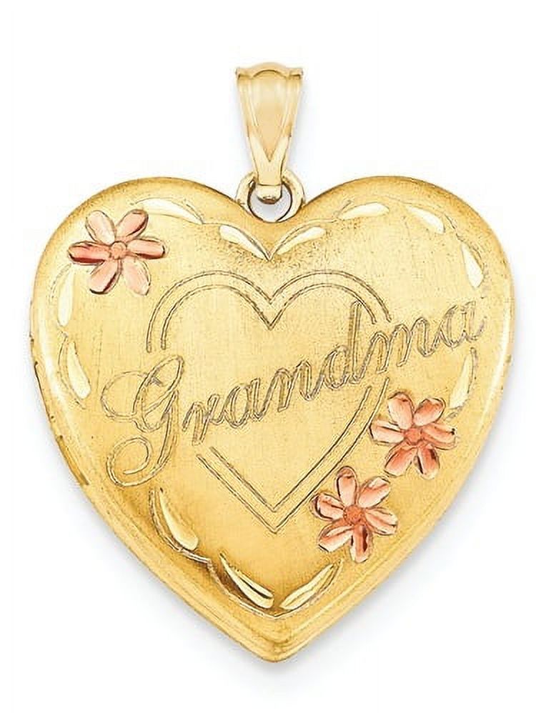 14k Gold Filled Two-Color Grandma Heart Locket H43139