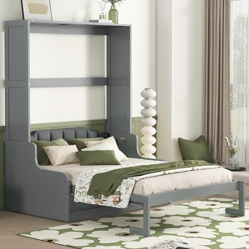 Queen Size Wooden Murphy Bed with Cushion R923