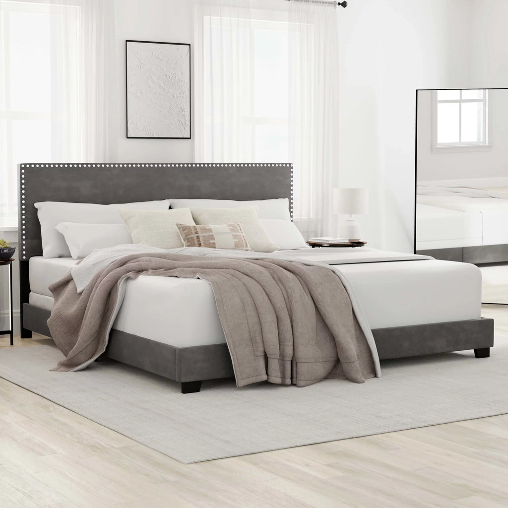 Charcoal Fabric Upholstered Queen Bed L55525