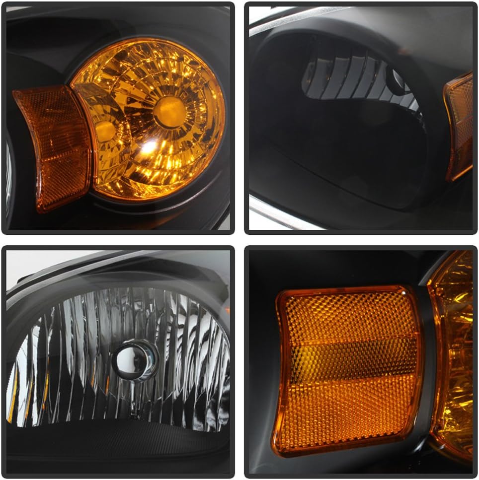 Black Headlights HeadLamps Driver + Passenger Side S81963