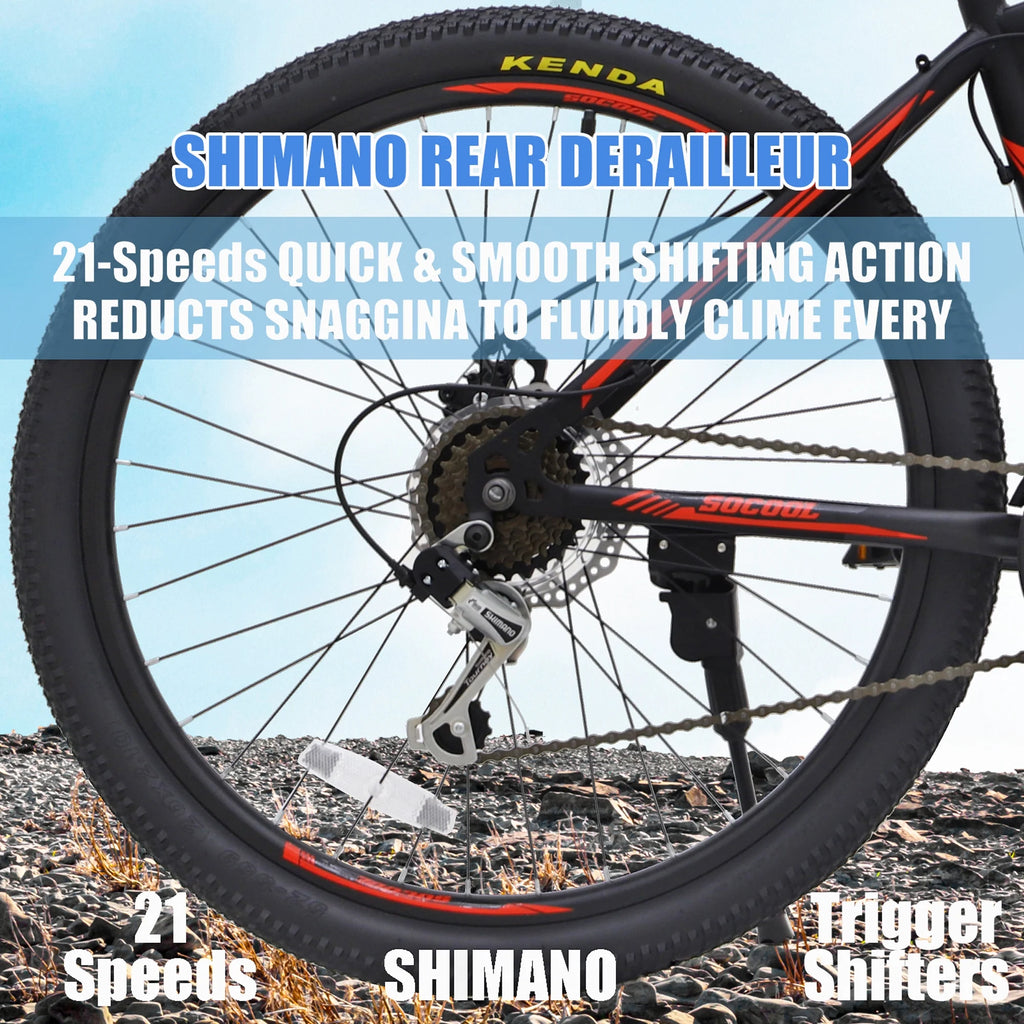 Full-Suspension Mountain Bike, 21 Speed, 26 Inch Wheel, Black&White&Green Stripes Y570