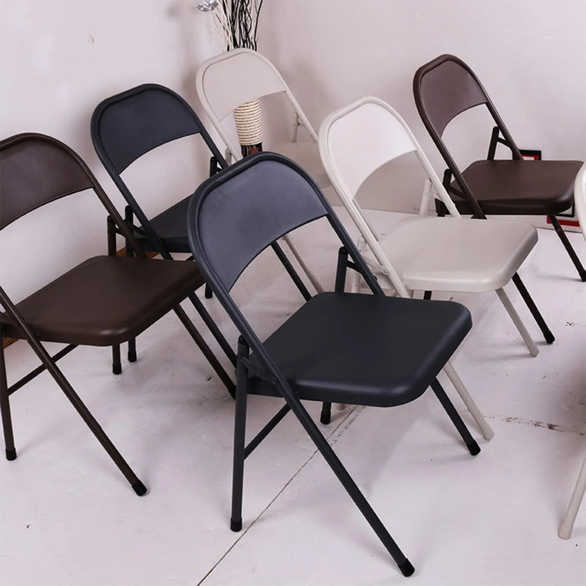 Light Gray 2-Pack Vinyl-Padded Folding Chair S543823