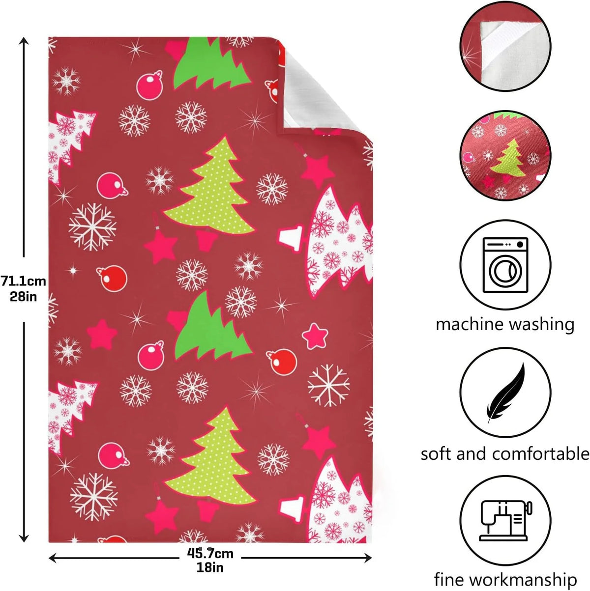 Red Green Kitchen Towels Set of 6 Dishcloths 28'' x 18'' X956
