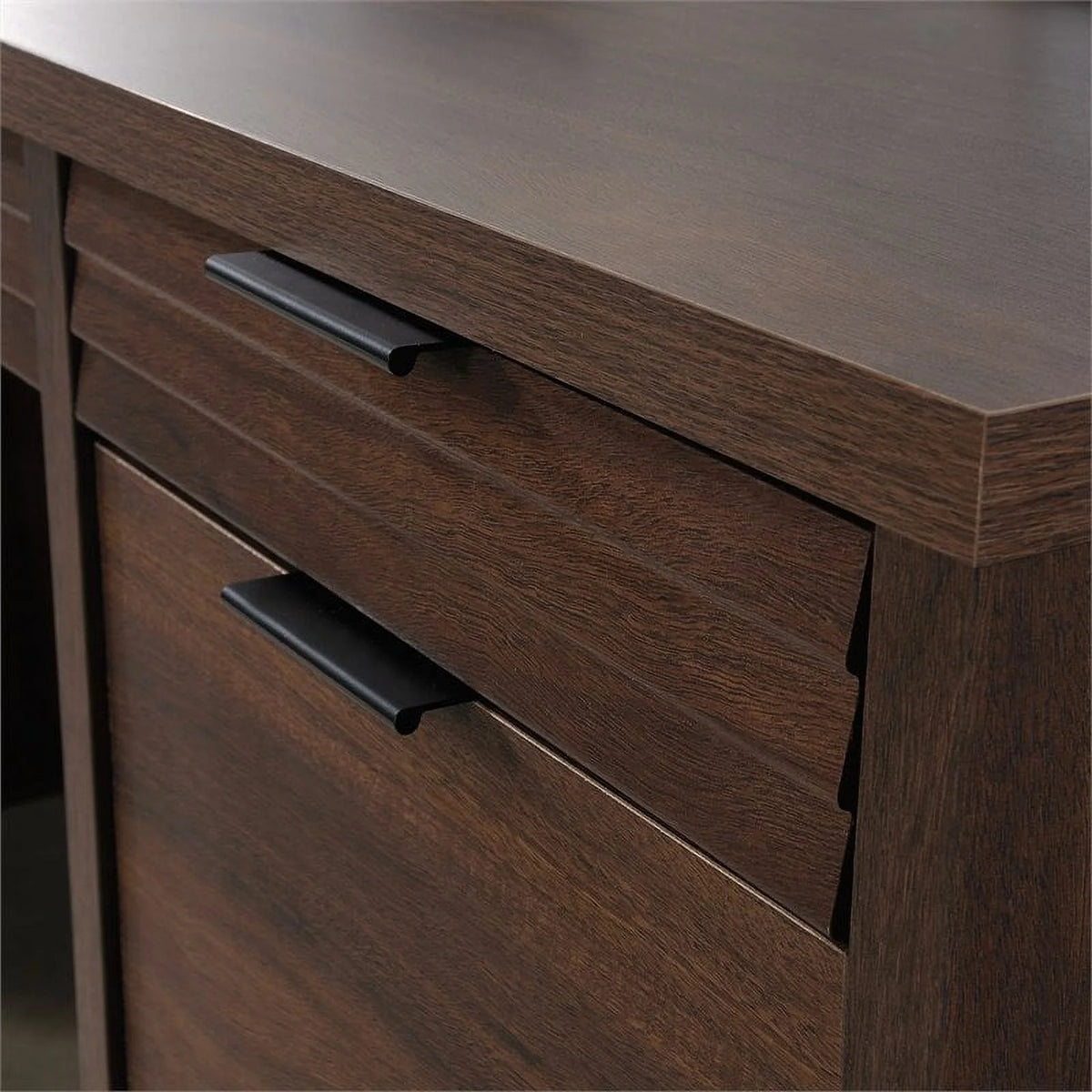 72" Wooden Computer Credenza Desk in Spiced Mahogany M467