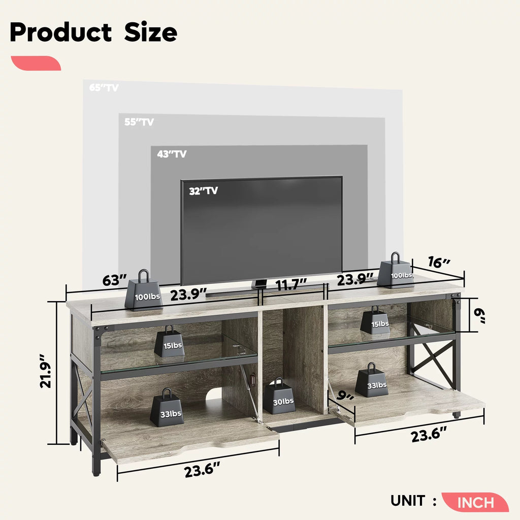 Weathered Rustic Oak TV Stand E530