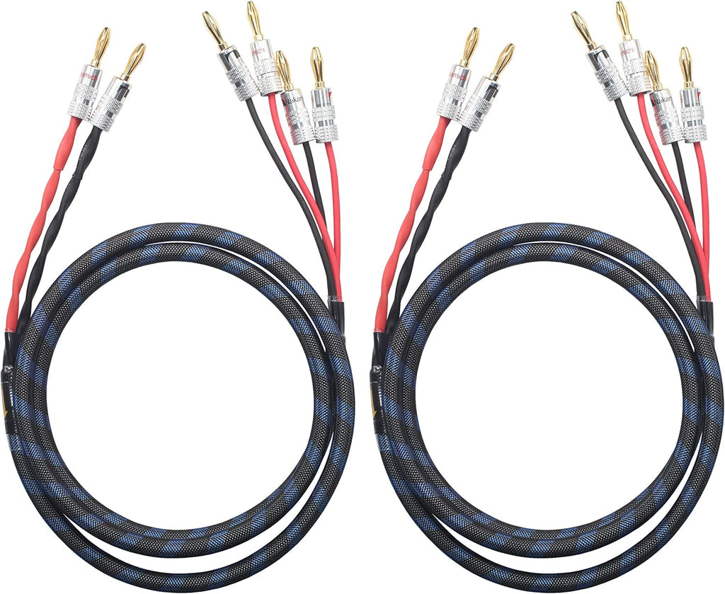 1pair Set Bi-Wire Speaker Cable (3M(9.84ft)) Pack of 2 O534700