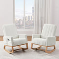 White Linen Rocking Chair Set of 2 C136