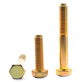 1/4 inch-20 x 3 1/2 inch Coarse Thread Grade 8 Hex Cap Screw Alloy Steel Yellow Zinc Plated Pk 550 S410