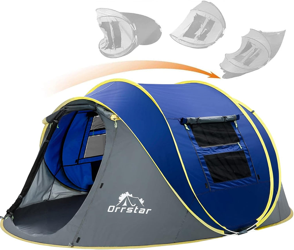 4 Person Waterproof Pop Up Tent with 2 Big Doors B7950