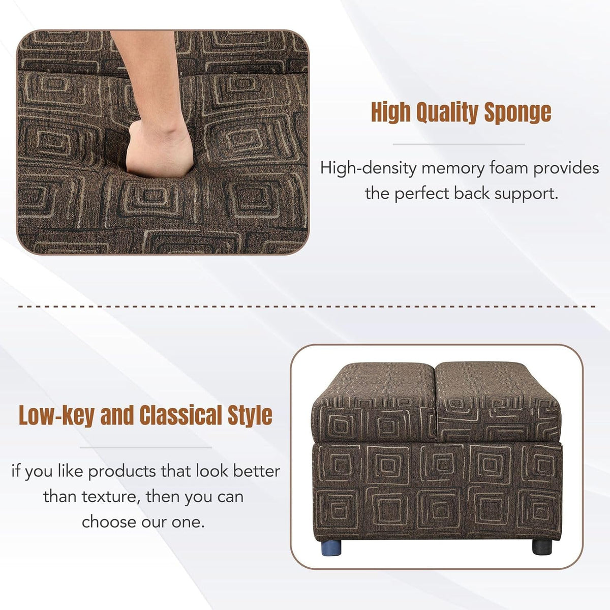 Full Size Folding Ottoman Bed with Mattress Y3711